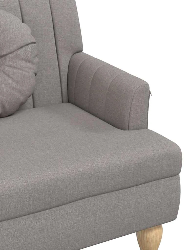 Suoliukas su pagalvėlėmis, taupe, 113x64,5x75,5cm, audinys
