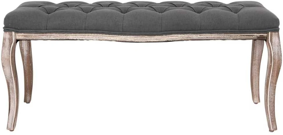 Suoliukas, tamsiai pilkas, 110x38x48cm, linas/medienos masyvas