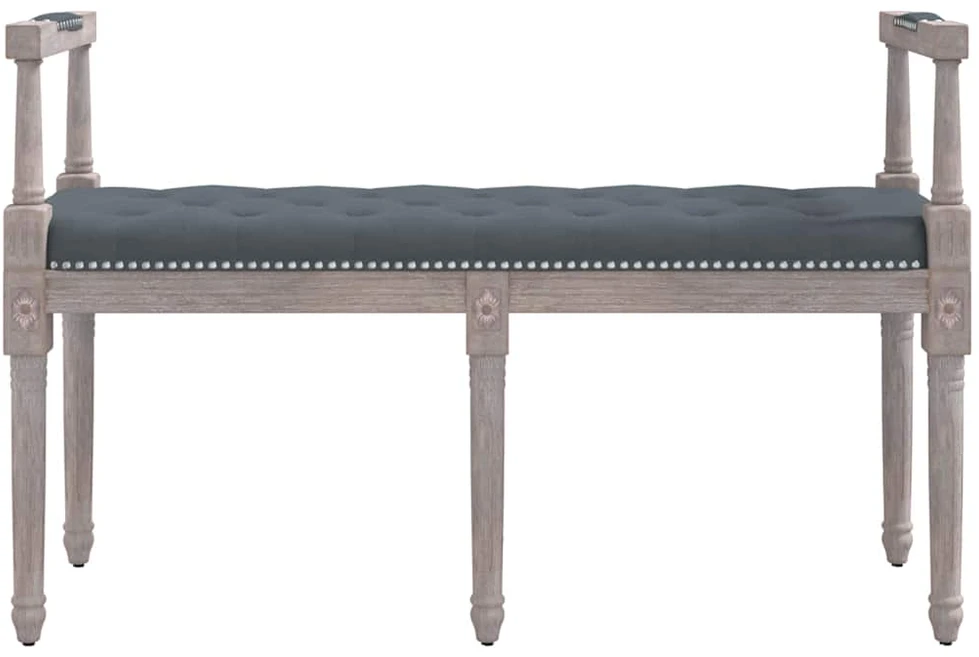 Suoliukas, tamsiai pilkos spalvos, 110x40x70cm, aksomas