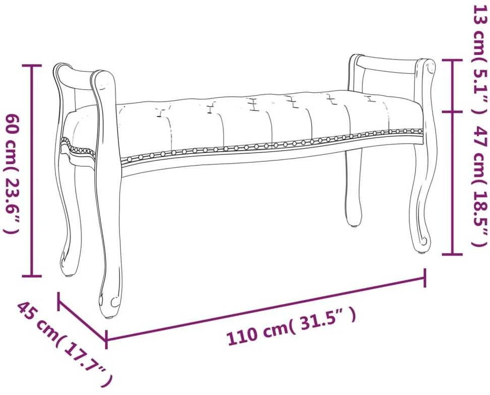 Suoliukas, tamsiai pilkos spalvos, 110x45x60cm, audinys