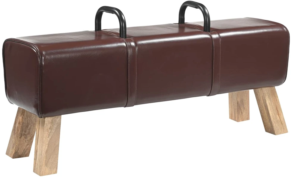 suoliukas Tamsiai rudas 110 x 30 x 45 cm Tikra oda