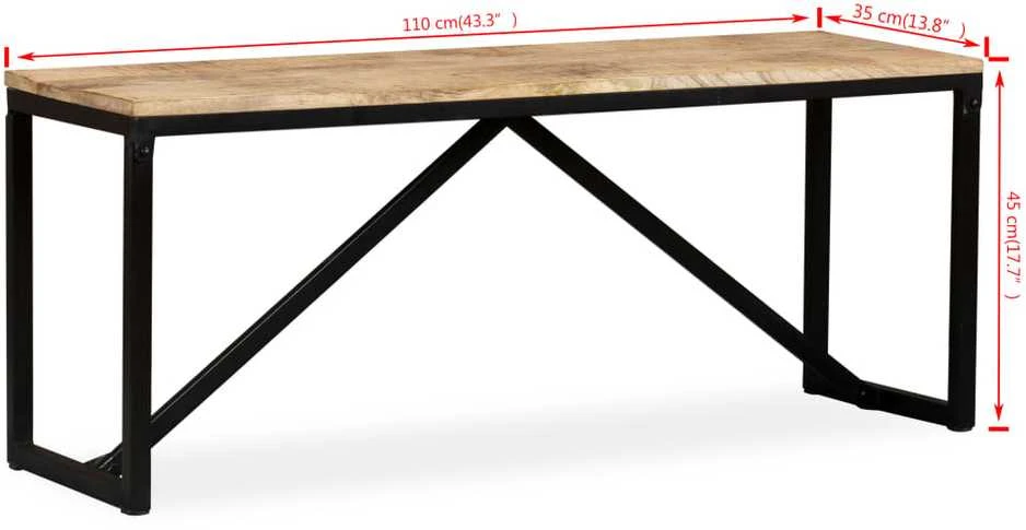 Suoliukas, tvirta mango mediena, 110x35x45cm