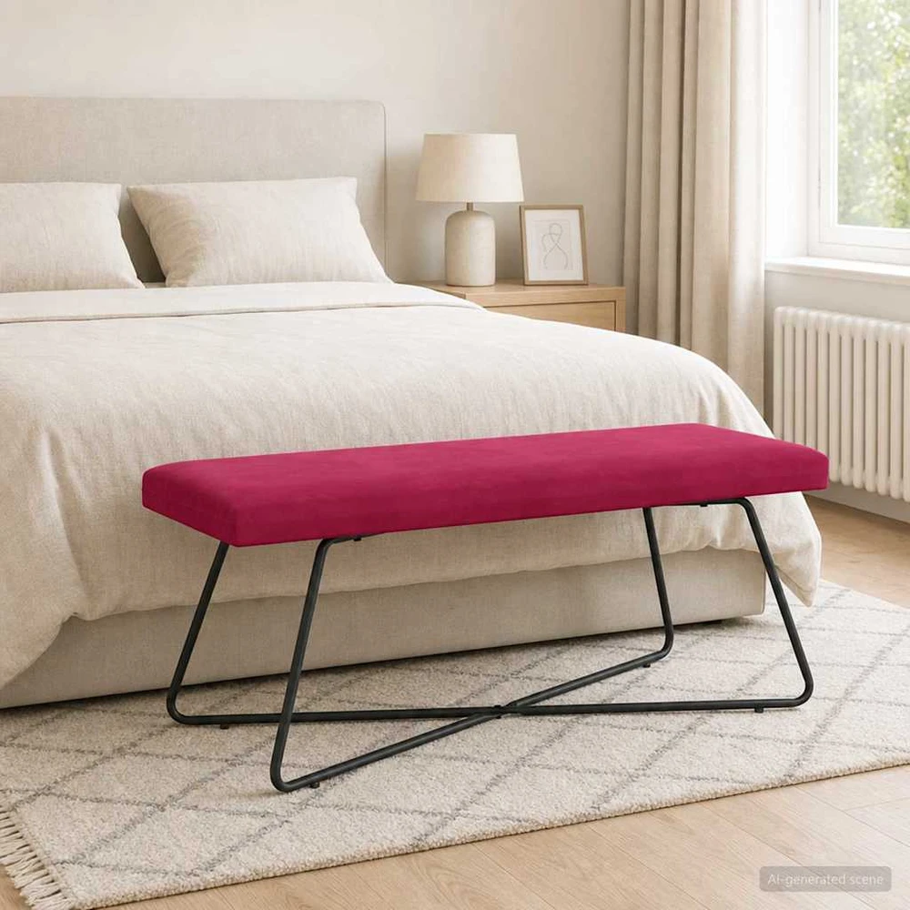 suoliukas Vyno raudona 110 x 40 x 45 cm Aksomas