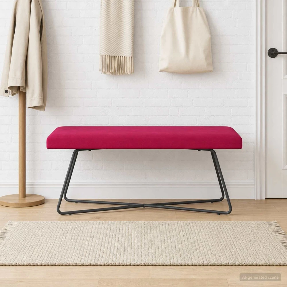 suoliukas Vyno raudona 110 x 40 x 45 cm Aksomas
