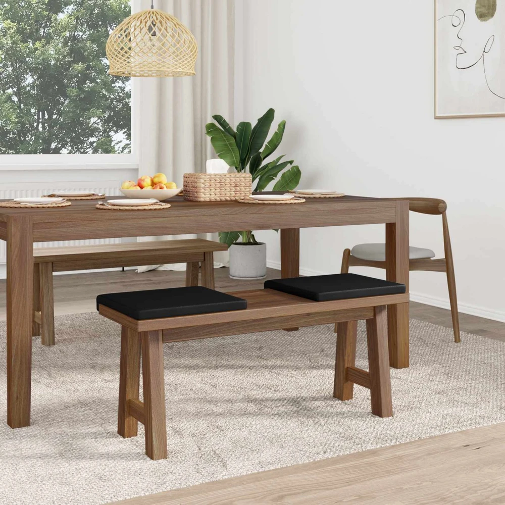 Suoliuko pagalvė 2 vnt. Dirbtinė oda Juoda Gylis 35 cm
