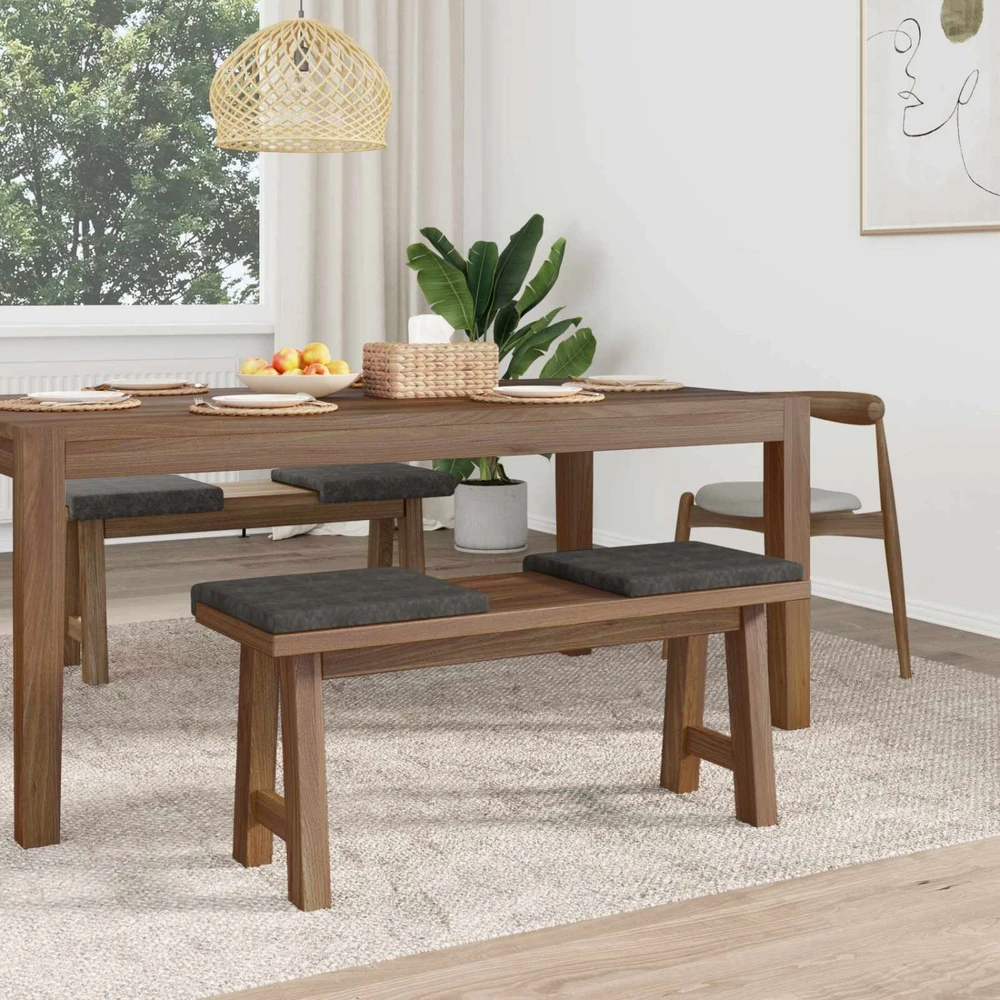 Suoliuko pagalvė 4 vnt. Dirbtinė oda Juoda Gylis 35 cm