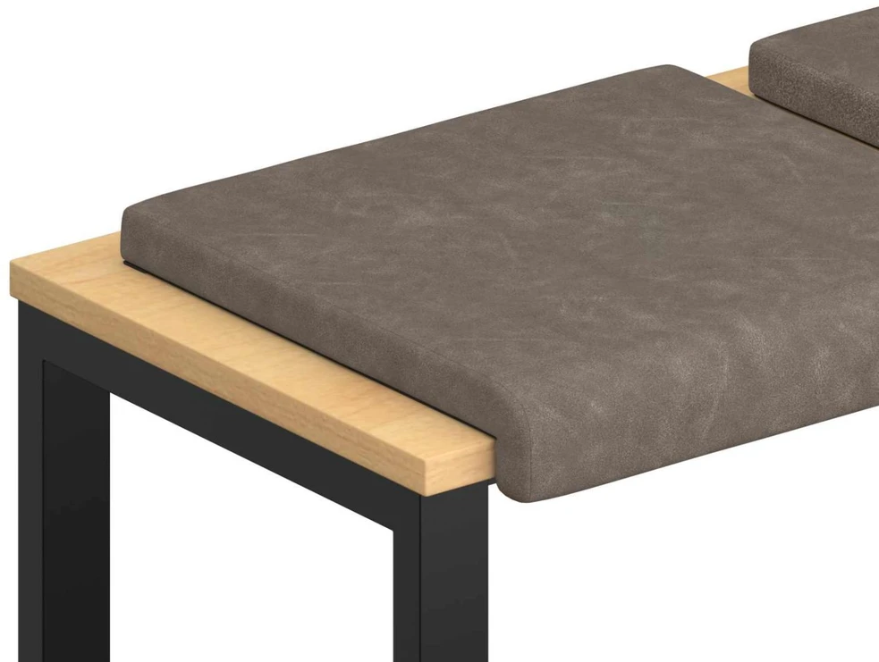 Suoliuko pagalvė 4 vnt. Dirbtinė oda Pilka Gylis 35 cm