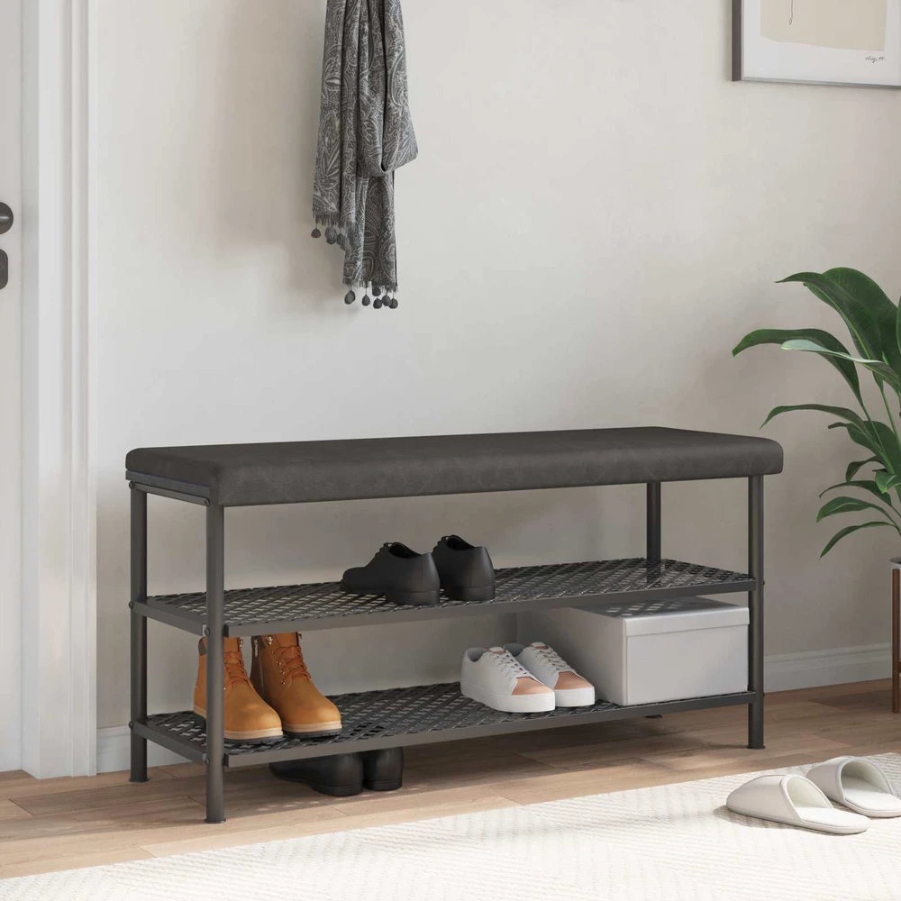 Suoliuko pagalvė Dirbtinė oda Juoda Gylis 35 cm