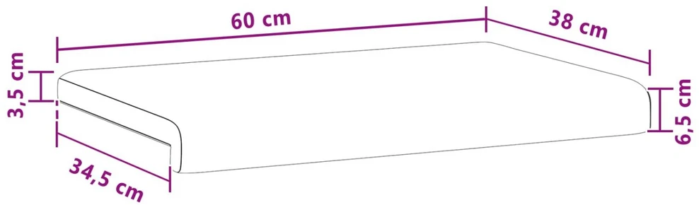 Suoliuko pagalvė mančester Šviesiai pilka Gylis 35 cm