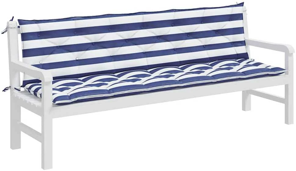 Suoliuko pagalvėlės, 2vnt., mėlynos/baltos, 200x50x7cm, audinys