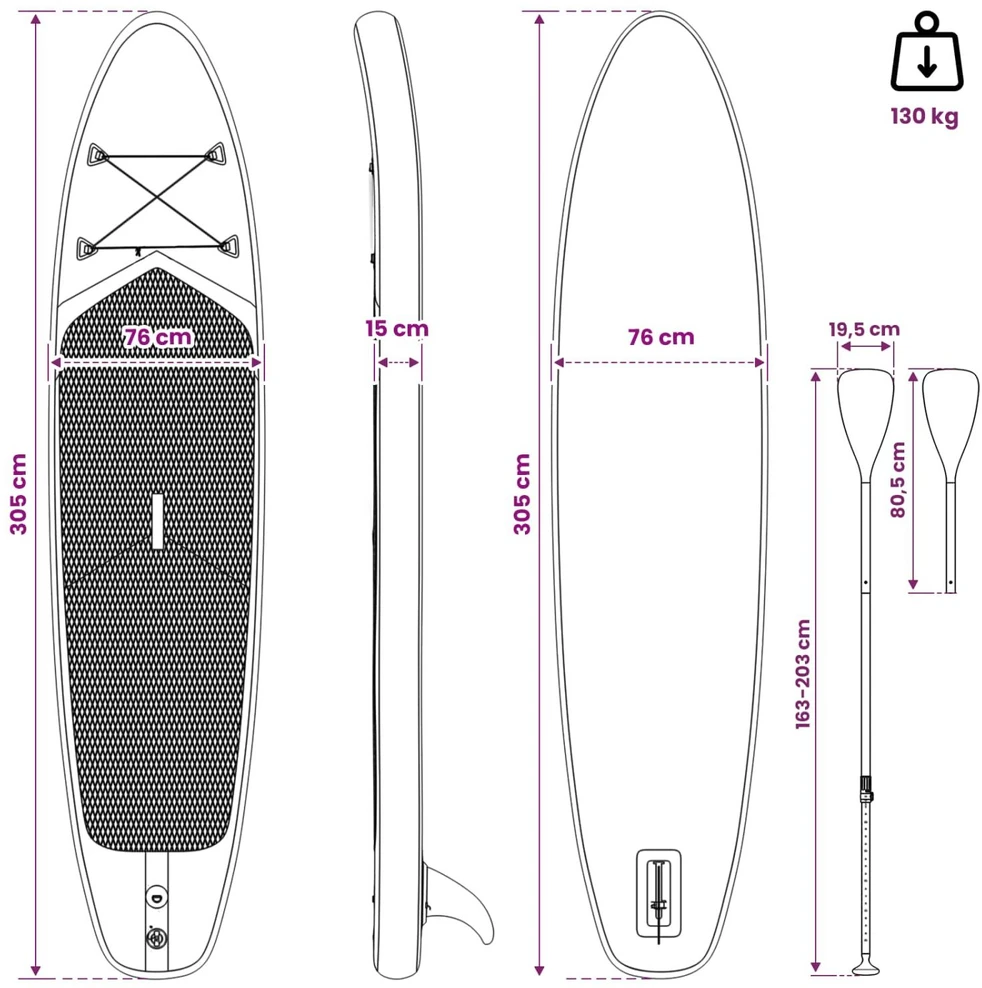 SUP lenta su sėdyne 2-in-1 APEX 305 x 76 x 15 cm Mėlyna