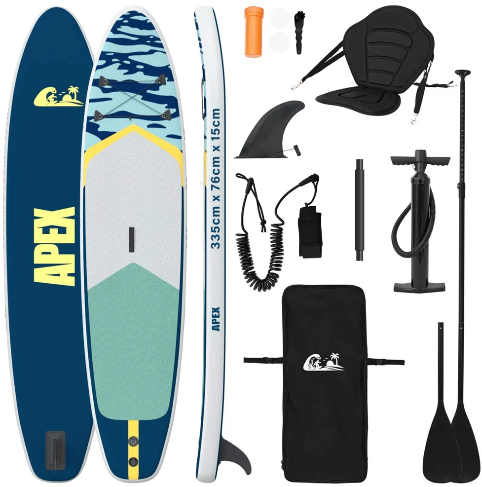 SUP lenta su sėdyne 2-in-1 APEX 335 x 76 x 15 cm Mėlyna