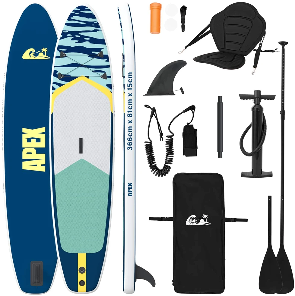 SUP lenta su sėdyne 2-in-1 APEX 366 x 81 x 15 cm Mėlyna