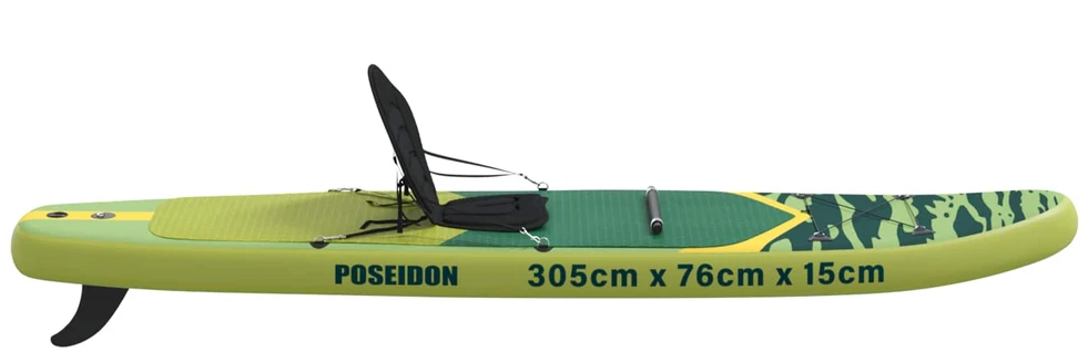 SUP lenta su sėdyne 2-in-1 POSEIDON 305 x 76 x 15 cm Žalia