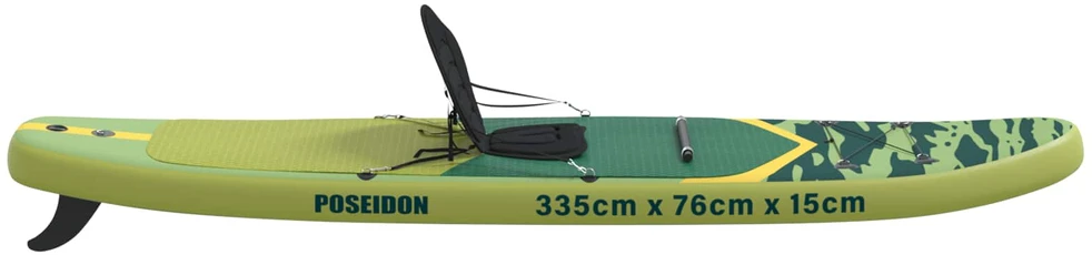 SUP lenta su sėdyne 2-in-1 POSEIDON 335 x 76 x 15 cm Žalia