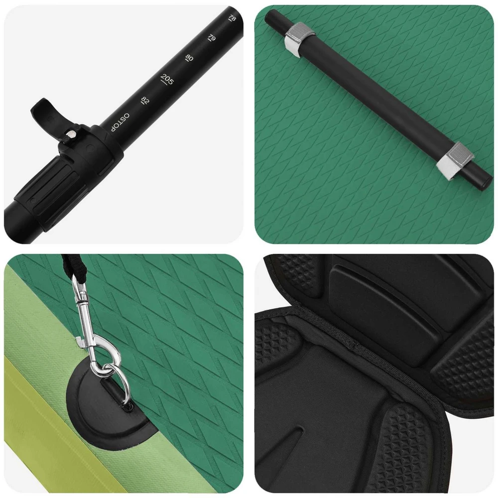 SUP lenta su sėdyne 2-in-1 POSEIDON 366 x 81 x 15 cm Žalia