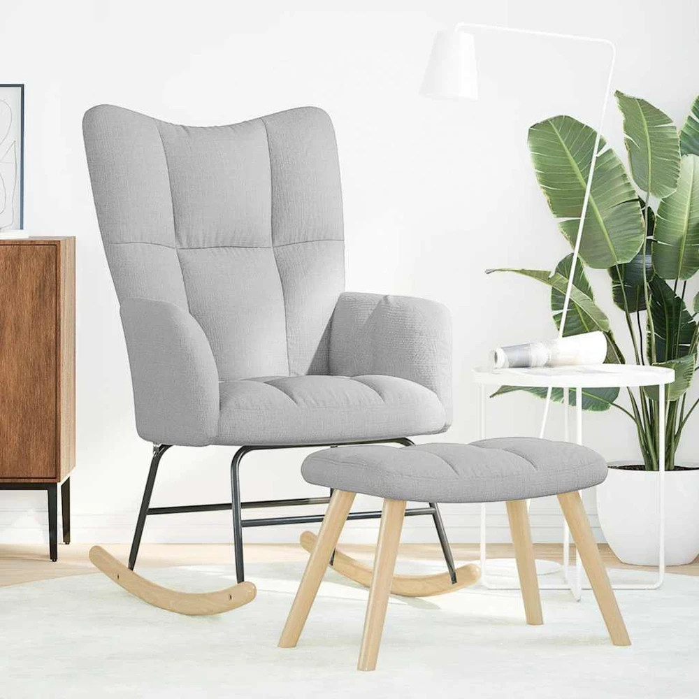 supama kėdė su Footstool Cloud Pilkas audiniu