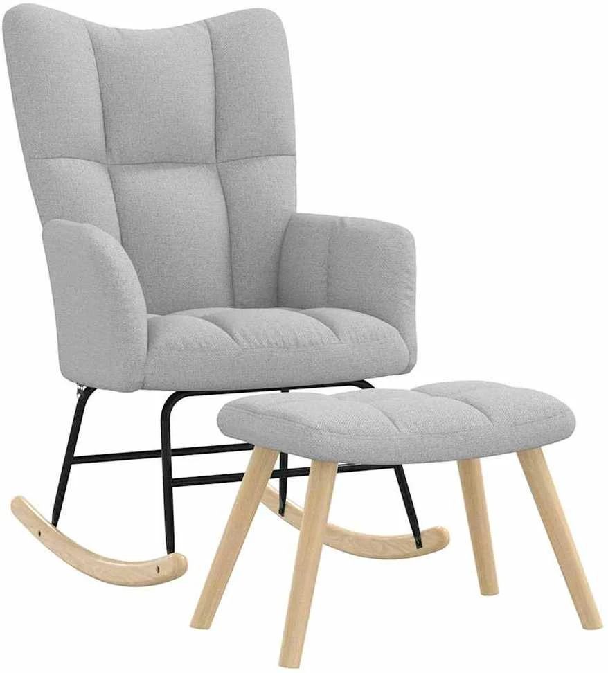 supama kėdė su Footstool Cloud Pilkas audiniu