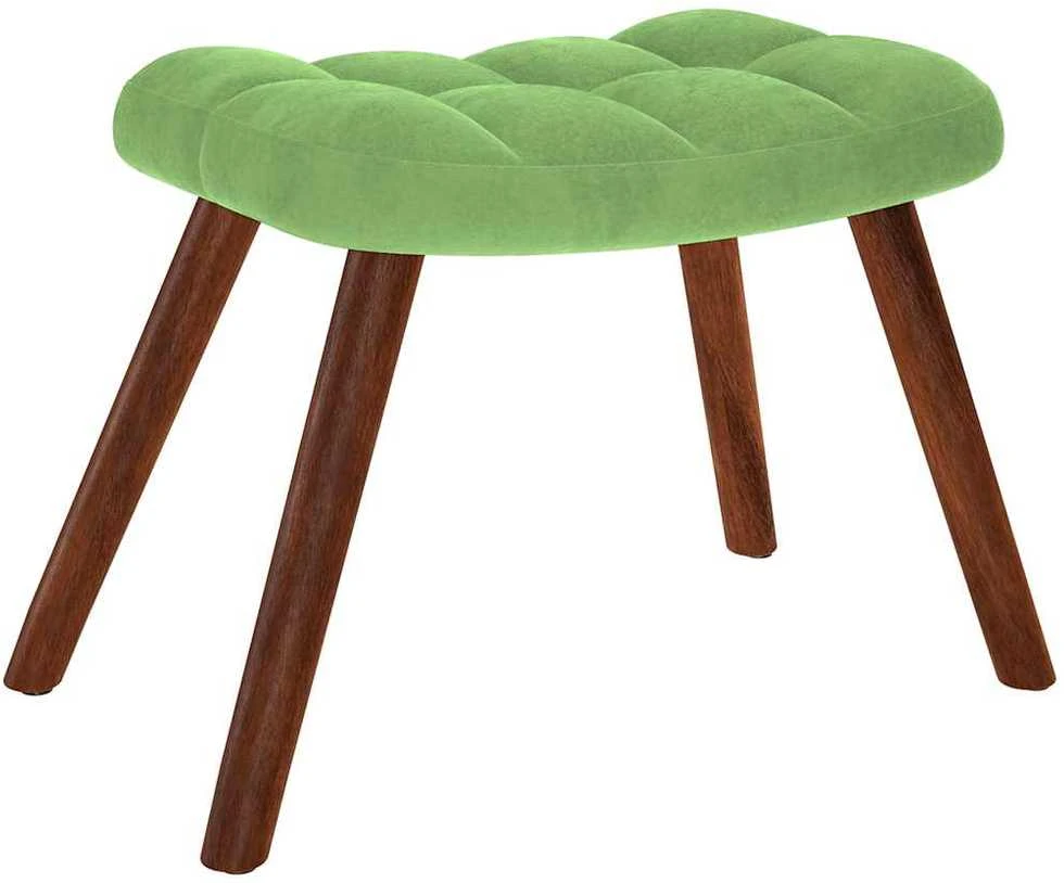 supama kėdė su taburete Light Žalias Velvet