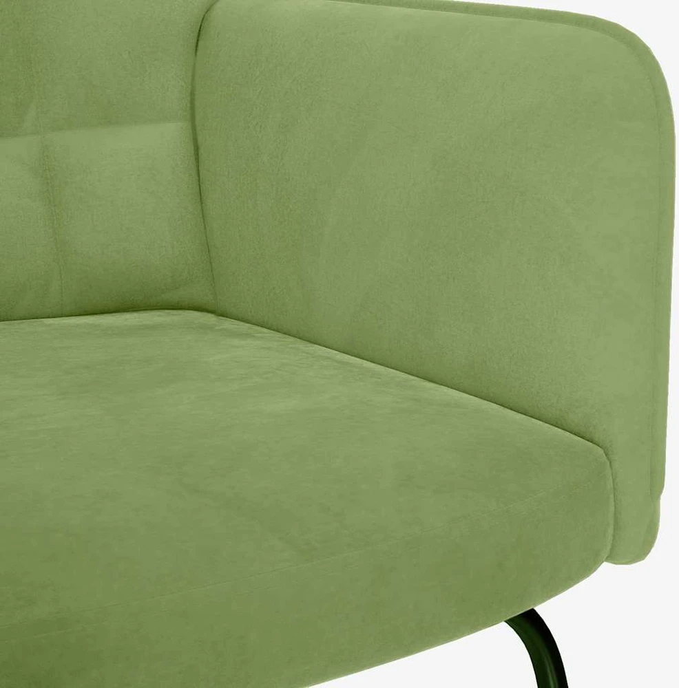 supama kėdė su taburete Light Žalias Velvet