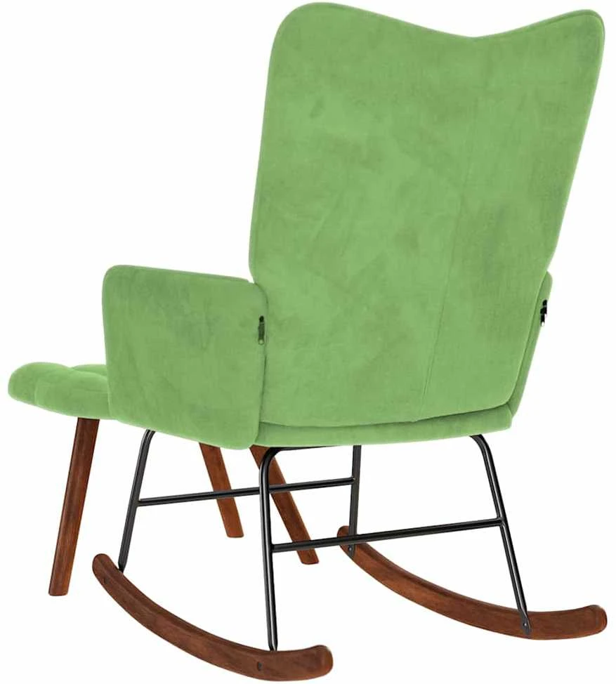 supama kėdė su taburete Light Žalias Velvet