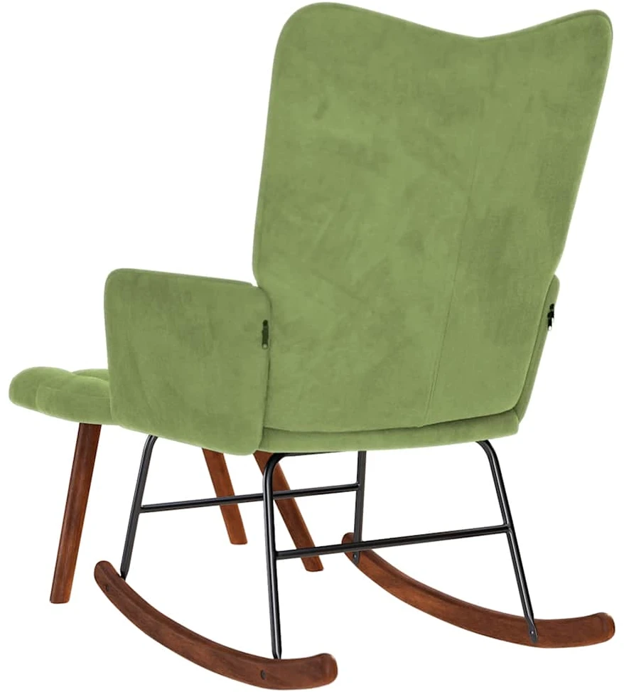 supama kėdė su taburete Light Žalias Velvet