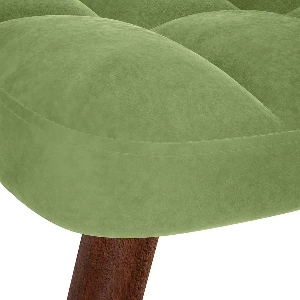 supama kėdė su taburete Light Žalias Velvet