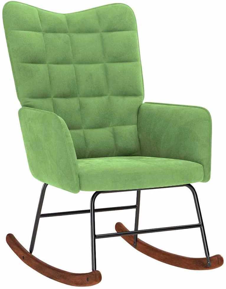 supama kėdė su taburete Light Žalias Velvet