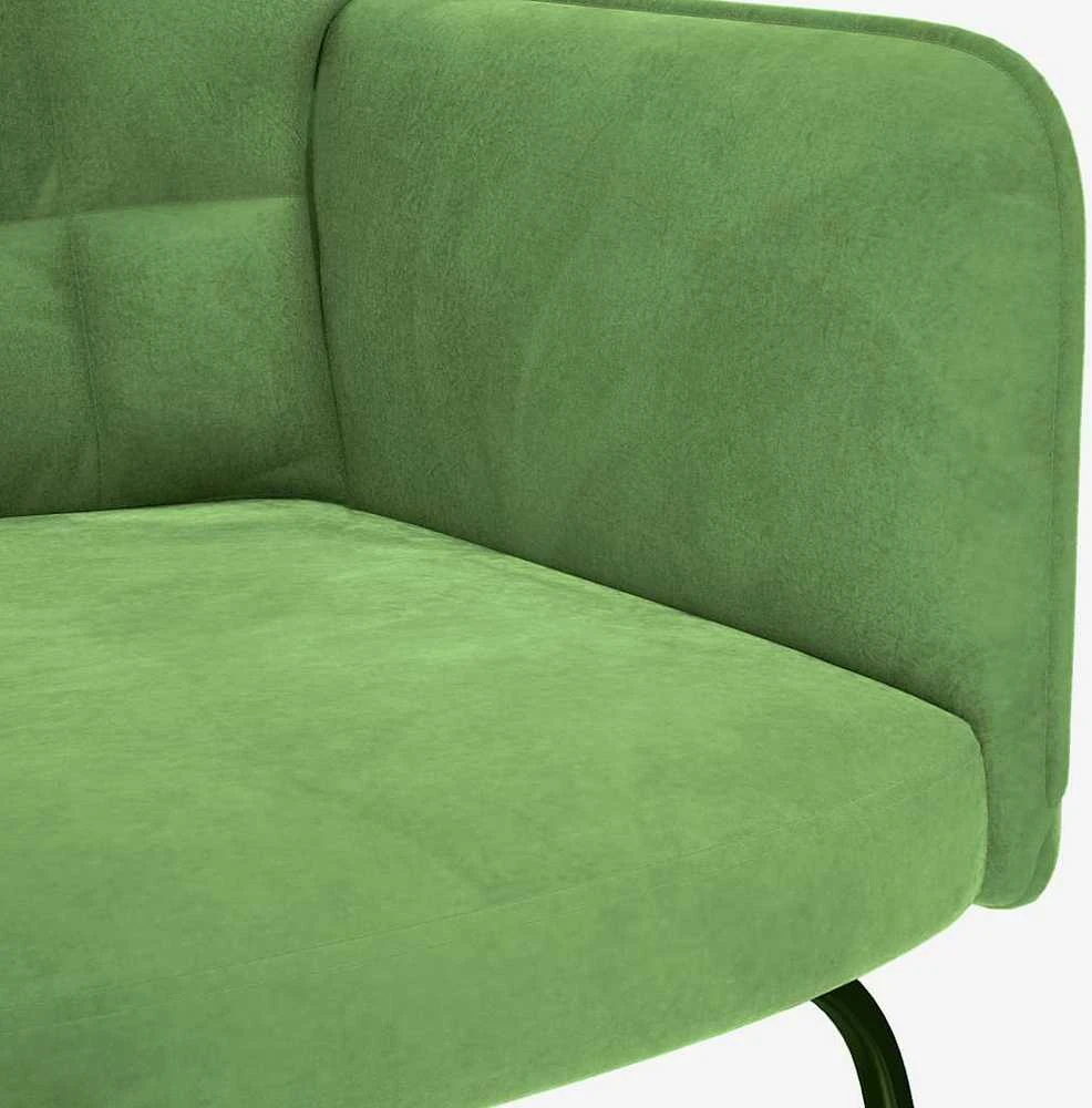 supama kėdė su taburete Light Žalias Velvet