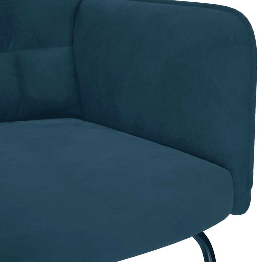 supama kėdė su taburete Mėlyna Velvet
