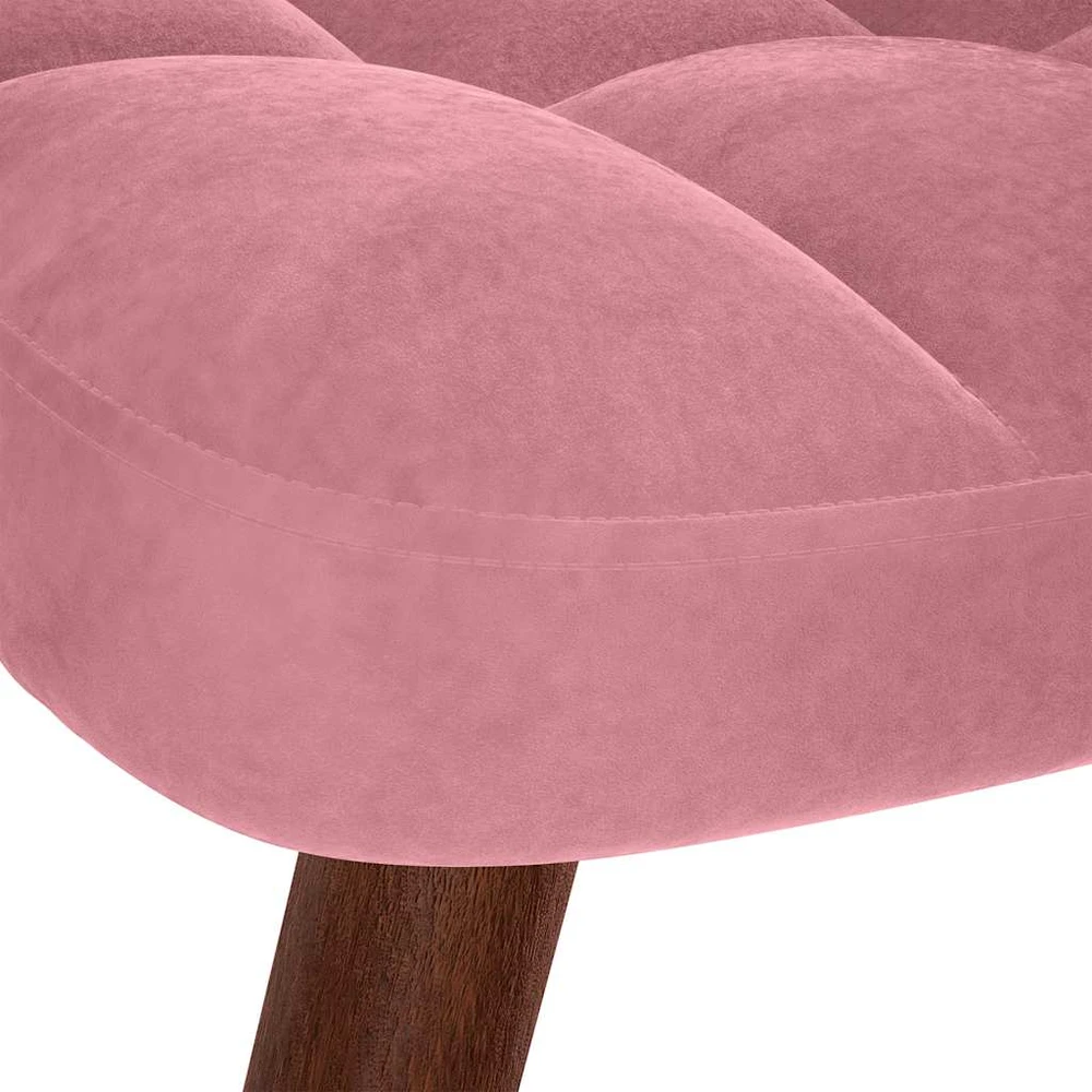 supama kėdė su taburete Rožinė Velvet