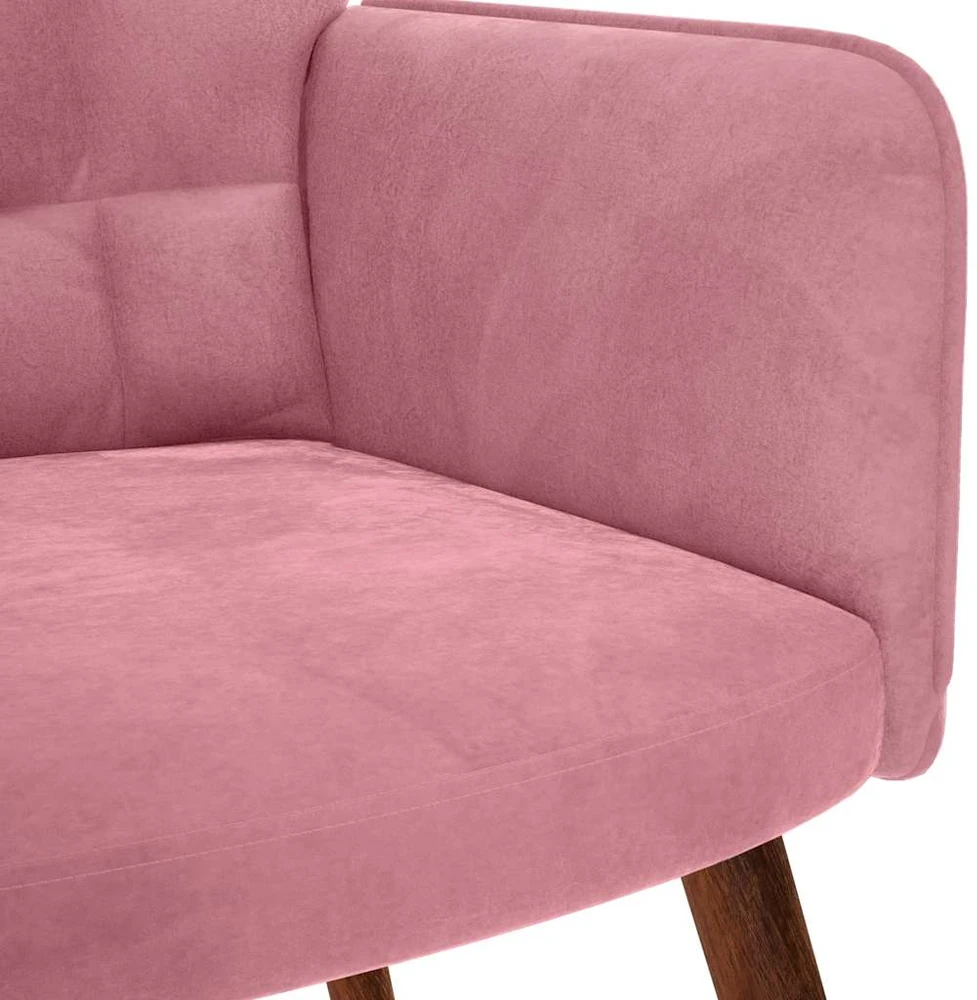 supama kėdė su taburete Rožinė Velvet