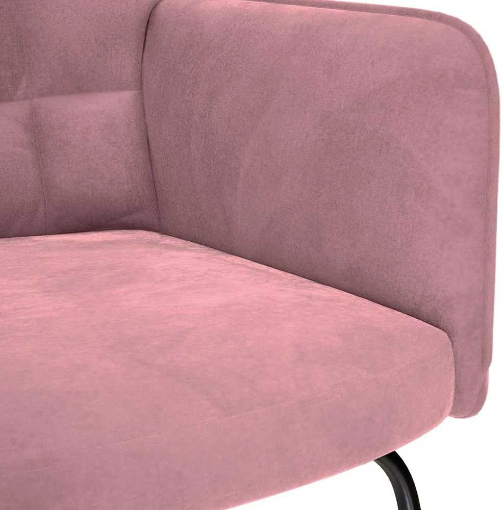 supama kėdė su taburete Rožinė Velvet