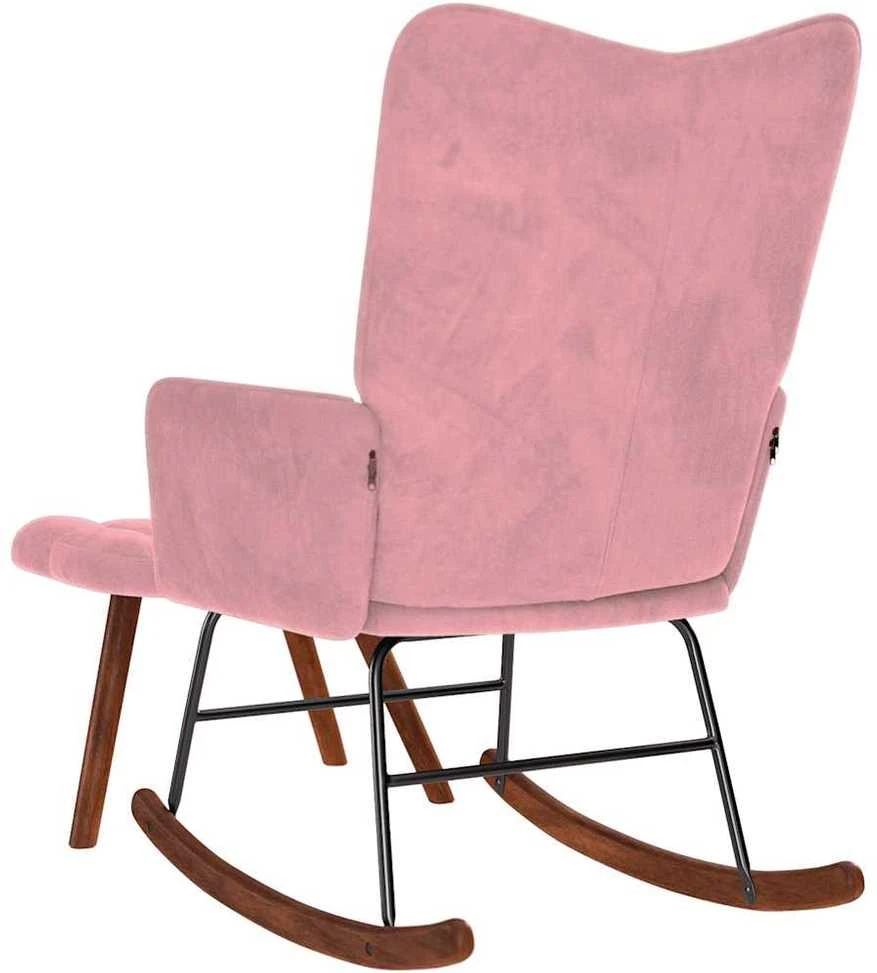 supama kėdė su taburete Rožinė Velvet