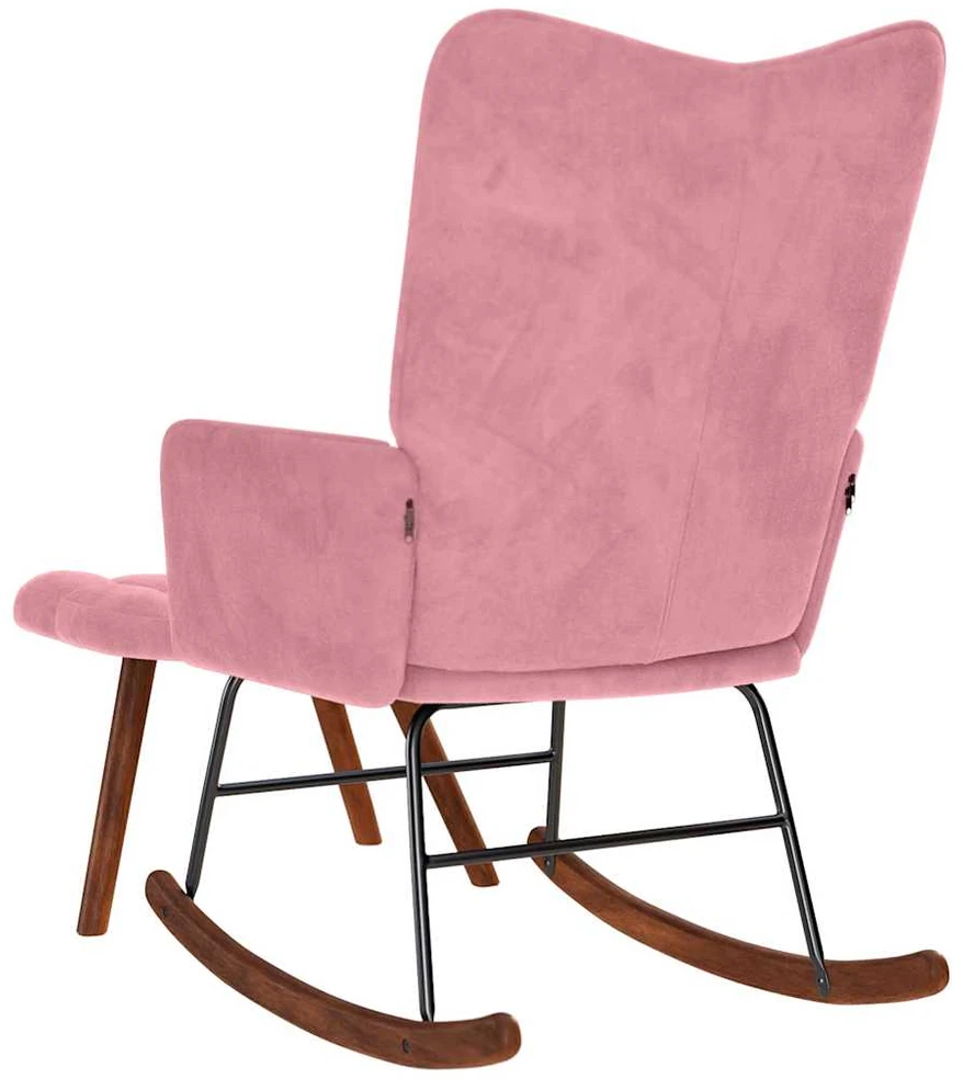 supama kėdė su taburete Rožinė Velvet
