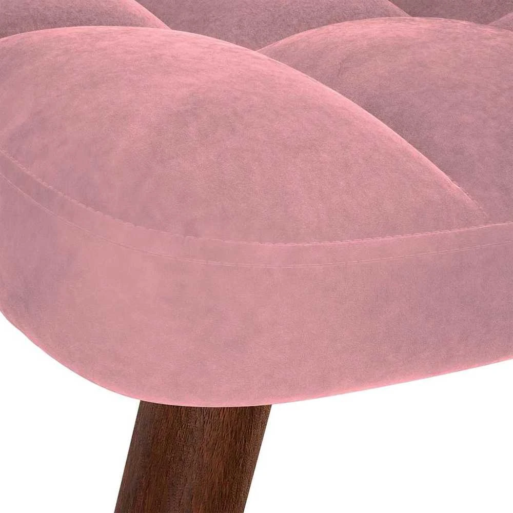 supama kėdė su taburete Rožinė Velvet