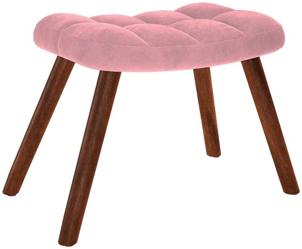 supama kėdė su taburete Rožinė Velvet
