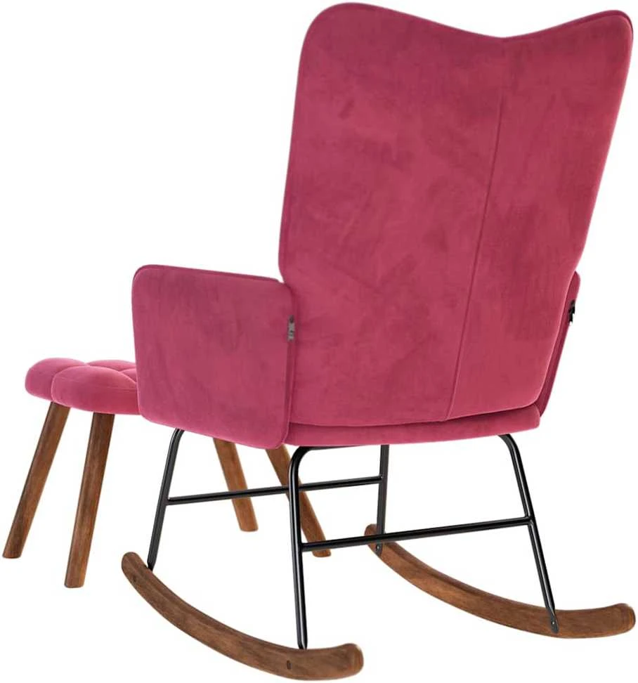supama kėdė su taburete Wine Raudona Velvet