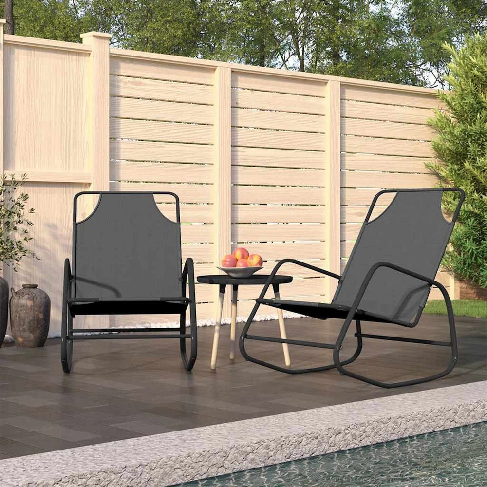 Sofa Supami saulės gultai, 2vnt., pilki, plienas ir tekstilenas