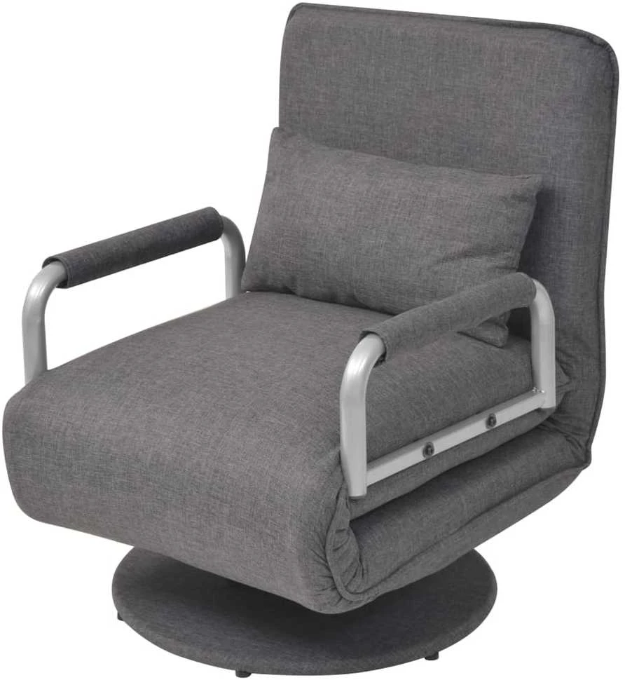 Supamoji kėdė ir sofa-lova, tamsiai pilka, audinys