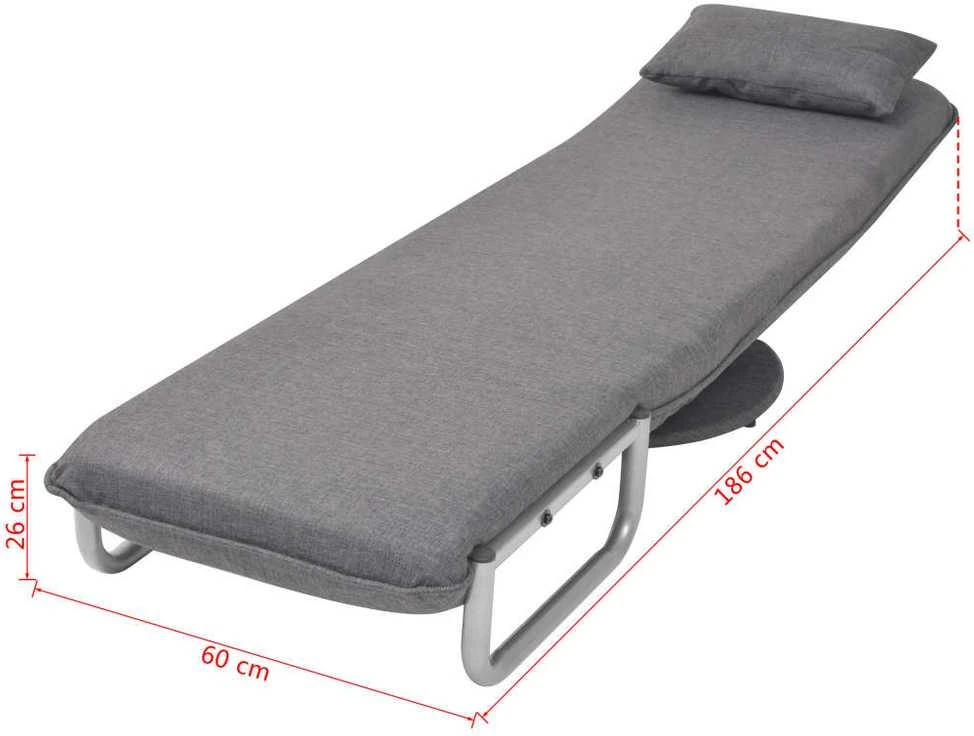 Supamoji kėdė ir sofa-lova, tamsiai pilka, audinys