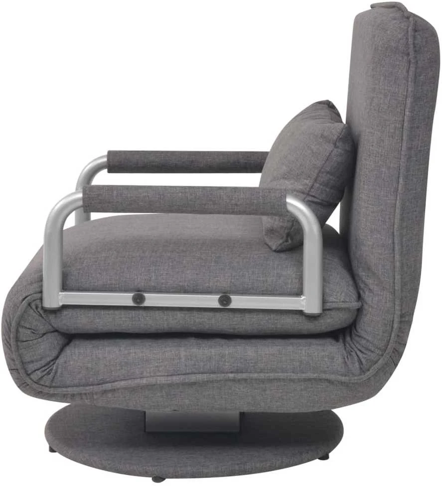 Supamoji kėdė ir sofa-lova, tamsiai pilka, audinys