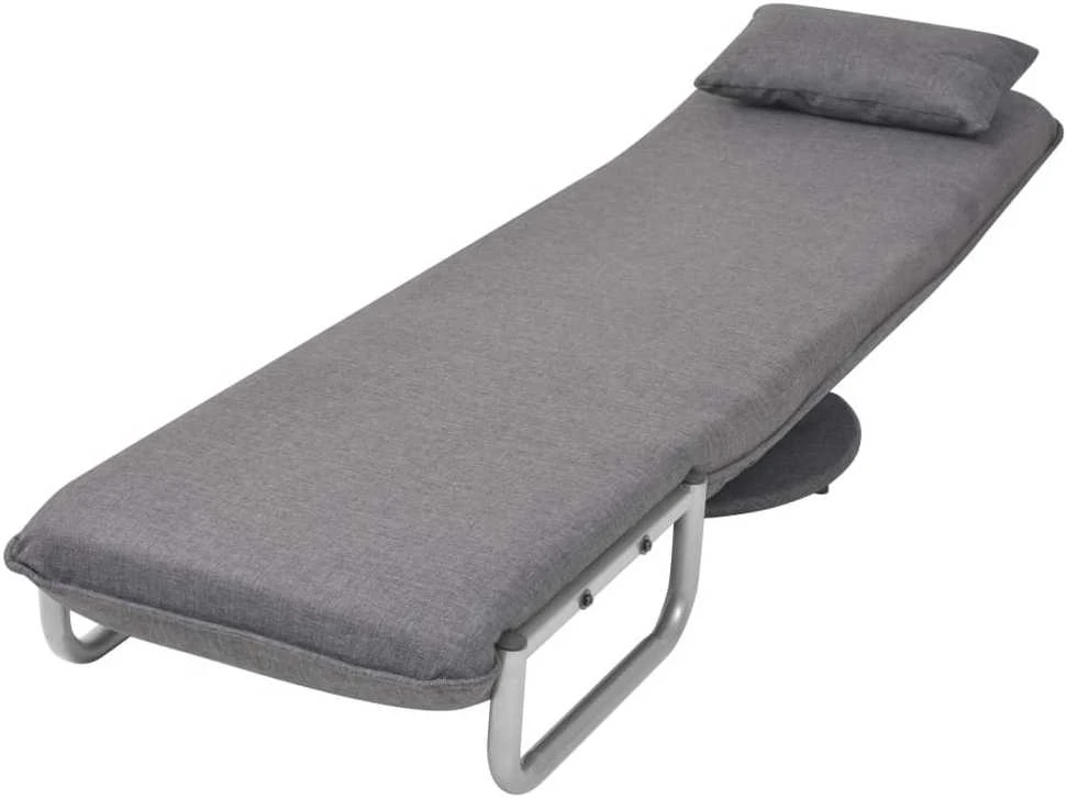 Supamoji kėdė ir sofa-lova, tamsiai pilka, audinys