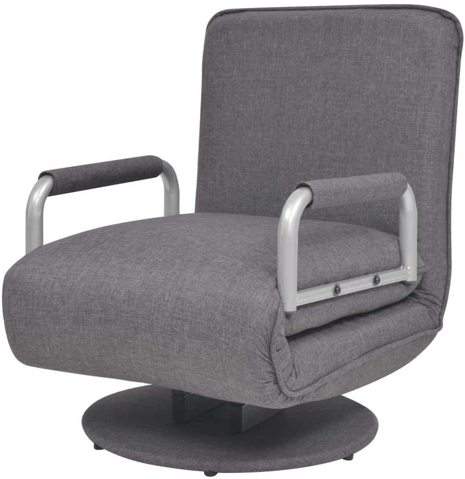 Supamoji kėdė ir sofa-lova, tamsiai pilka, audinys