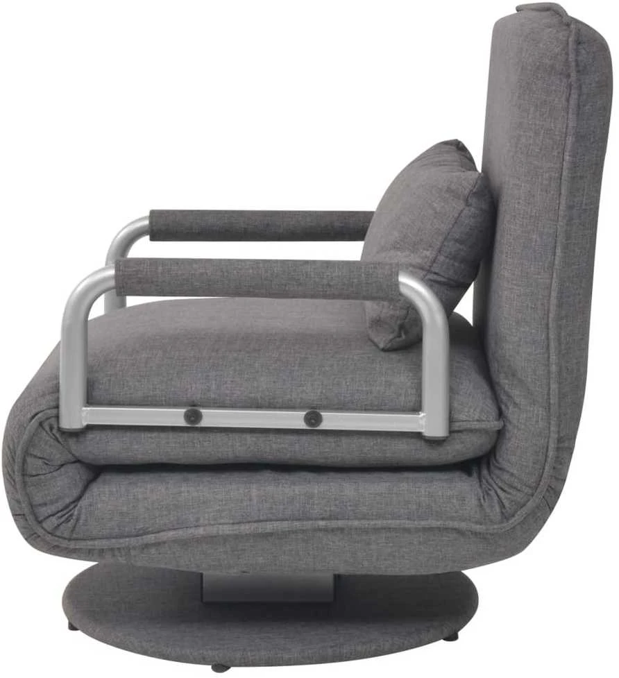 Supamoji kėdė ir sofa-lova, tamsiai pilka, audinys