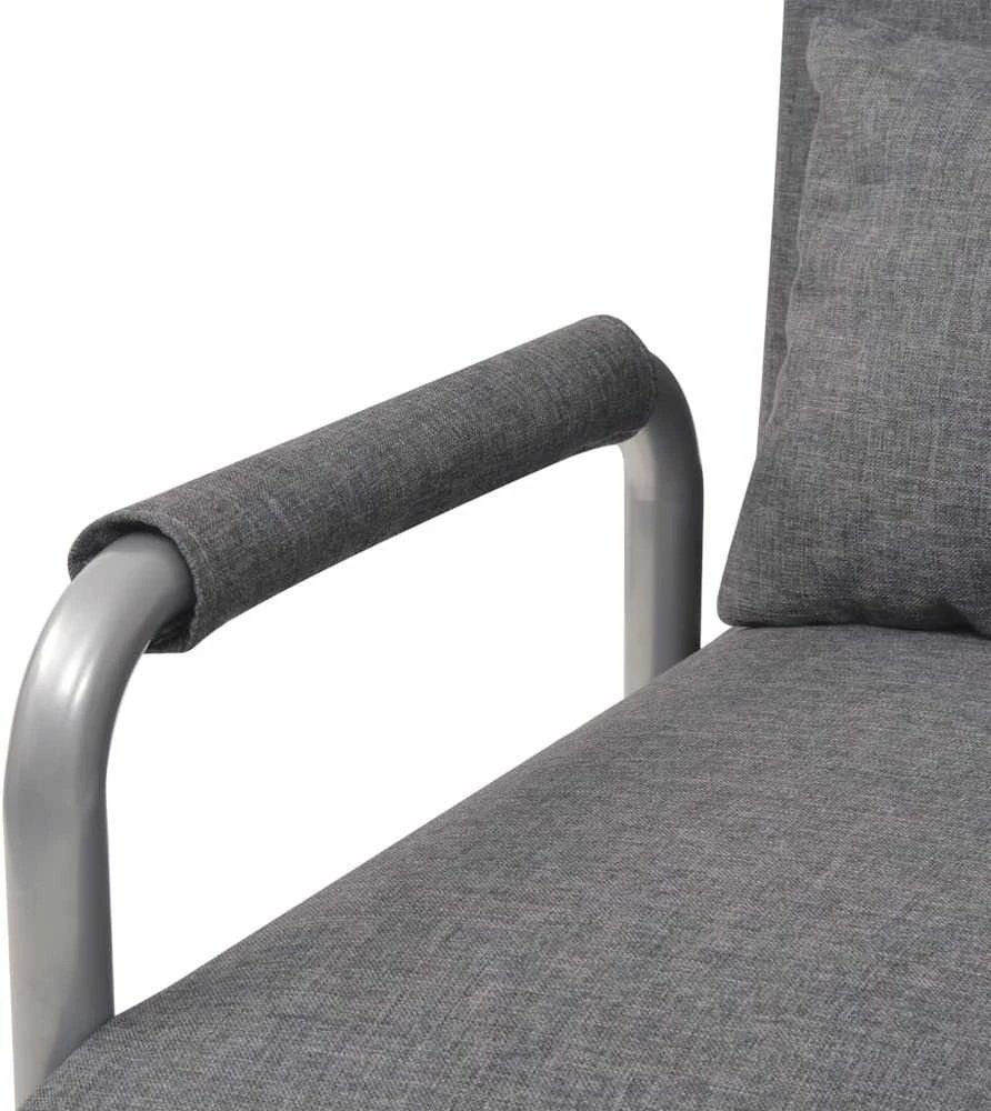 Supamoji kėdė ir sofa-lova, tamsiai pilka, audinys