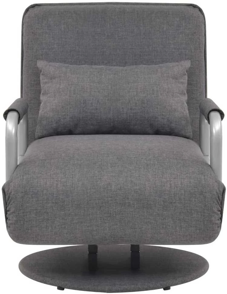 Supamoji kėdė ir sofa-lova, tamsiai pilka, audinys