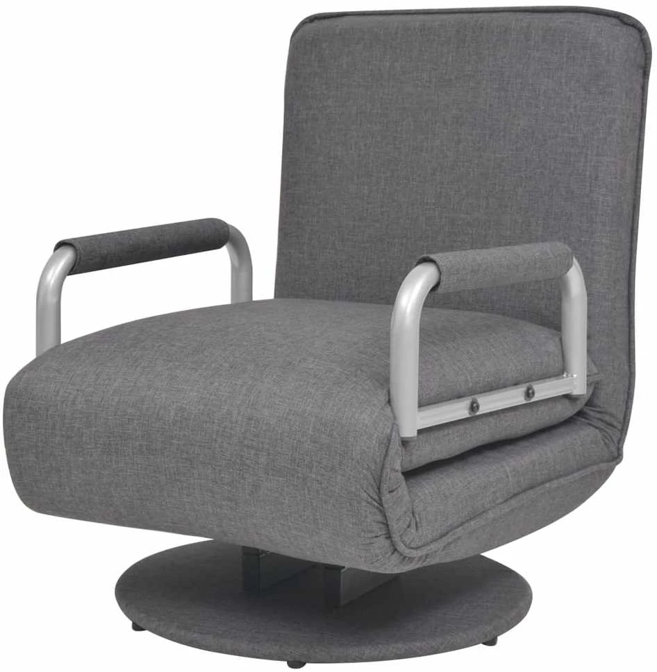 Supamoji kėdė ir sofa-lova, tamsiai pilka, audinys