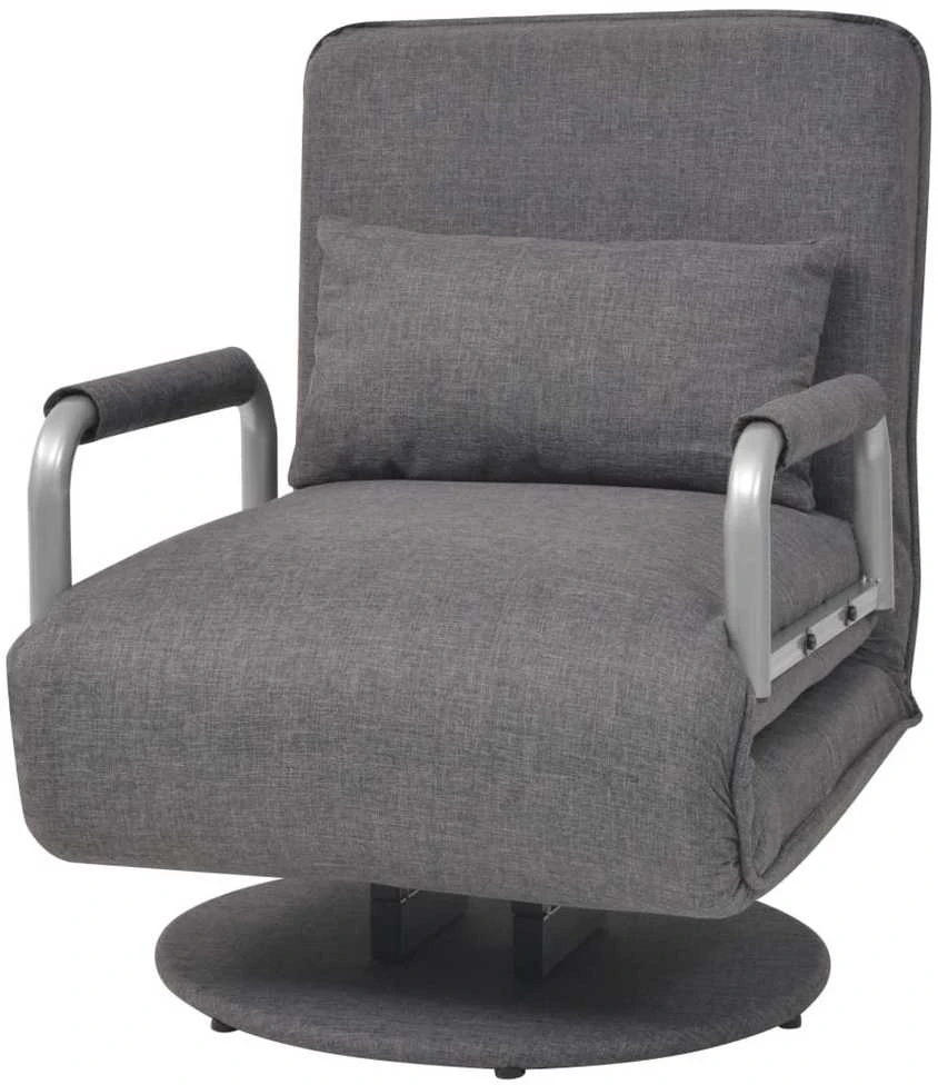 Supamoji kėdė ir sofa-lova, tamsiai pilka, audinys