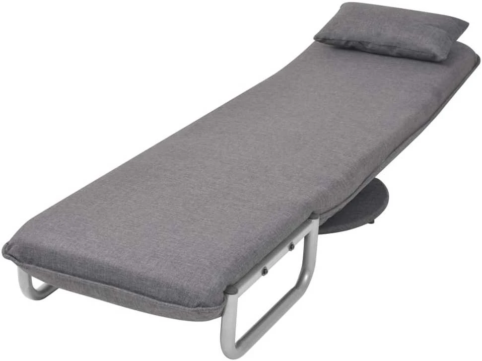 Supamoji kėdė ir sofa-lova, tamsiai pilka, audinys